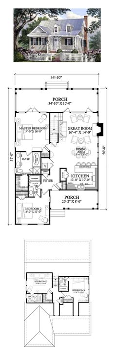 two story house plans with an open floor plan and three bedroom on the first level