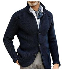 Welcome Everyone to My Store! Click Here to Show Other Good Products in Our Shop for You Men's fashionable loose cardigan warm jacket sweater for autumn and winter, made of high-quality materials, durable and suitable for your daily wear. The fashionable design makes you more attractive and perfect for pairing with your favorite jeans, etc. After sales guarantee : If you encounter any problems during the purchase or use of the product, please let us know for timely resolution. We may not be able Mens Knitted Cardigan, Slim Fit Sweater, Mens Cardigan Sweater, Winter Vest, Collar Cardigan, Mens Cardigan, Knitted Coat, Blue Cardigan