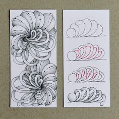 two bookmarks with different designs on them