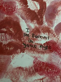 a child's handprint with the words i love you so forever in red and white