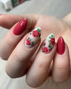 summer rose garden nails 🌹🤍🥰💐 layered stamping is my new favourite thing - this is the first @clearjellystamper plate I picked up and after a couple of test runs to get the alignment perfect I am so obsessed with how the design turned out. I want to frame it it’s so pretty! products: • Clear Jelly Stamper: Floral Blossom - CjS-279 • @orlynailsuk - Seize the Clay • @barrymcosmetics - Sheer Luck/Jalapeño/White Cotton/Hot Chili • @essie - Not What It Seams/Tug at the Harpstrings — #nailsart #r... Rose Art Nails, Roses Nails Design, Nails With Roses Design, Red Roses Nails, Rose Nails Design, Red Rose Nails, Red Floral Nails, Rose Nail Designs