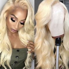 Human Hair Lace Front Wig: Blonde : Body Wave: StarLaceWigs Hairstyles For Wigs, Blond Extensions, Slavic Hair, Affordable Human Hair Wigs, Drawn Hair, Russian Hair, Blonde Body Wave, Wigs Blonde, Best Hair Extensions