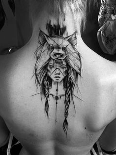 Sketch Tattoos                                                                                                                                                                                 Más Polish Tattoos, Sketch Style Tattoos, Female Tattoos, Geometric Tattoos, Wolf Tattoo Design, Geniale Tattoos, Warrior Tattoo, Wolf Tattoos, Wolf Tattoo