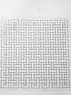 a black and white photo of a grid pattern on a piece of paper that has been drawn