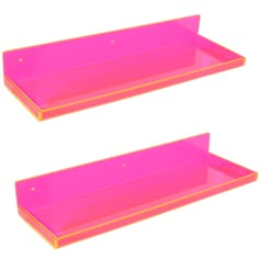 two purple trays sitting next to each other