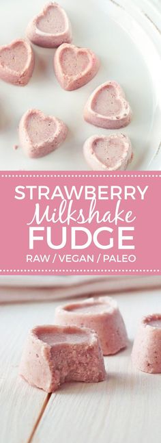 strawberry milkshake fudge on a white plate