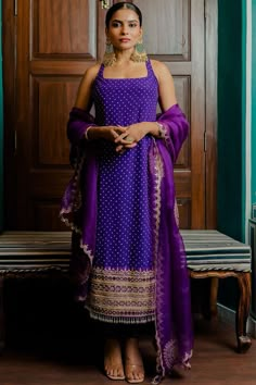 Purple Color Satin Fabric Charming Festival Wear Salwar Suit Suit Designs Indian Style, Suits For Women Indian, Orang India, Celana Fashion, Trendy Outfits Indian, Gaun Fashion, Salwar Designs