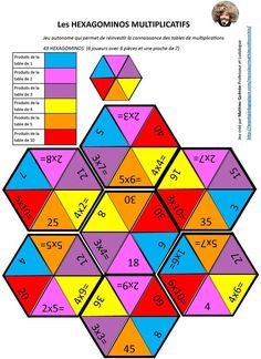 an image of a multicolored pattern with numbers and fractions on it in spanish