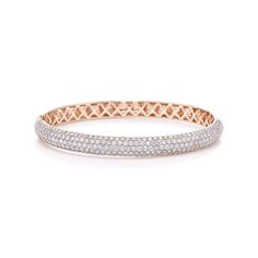 Five rows of diamonds sparkle in an 18K rose gold bangle with a sleek oval shape that follows the lines of the wrist. This piece epitomizes Kwiat’s superior craftsmanship, from the exquisite pavé setting to the secure yet easy-to-operate clasp. Wear it stacked with your favorite bracelets or solo to make a simple statement. Cognac Diamonds, Front Street, St Maarten, Rose Gold Bangle, Bracelet Style, Diamond Bangle, Latest Jewellery, American Diamond