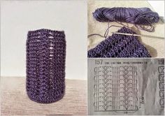 there is a purple crochet bag next to some yarn