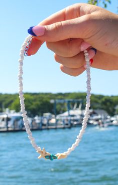 Stringed Bracelets, Ocean Bracelet, White Choker, Ocean Necklace, Handmade Chokers, Sea Jewelry, Beach Diy, Ocean Jewelry