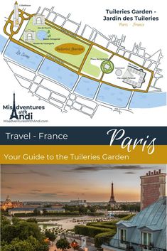 two maps showing the locations of paris, france and other major tourist attractions in europe