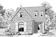 this is an artist's rendering of the front elevation of these country house plans