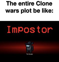 an image with the words impostor in red and black