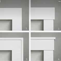 four different angles of the same door frame