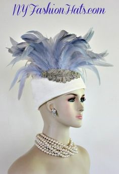 Designer Hats – Dress Hats For Women Luxury Vintage Hats With Feathers, Luxury Silver Evening Hat, Luxury Women's Ostrich Feather Hats, Luxury Silver Curved Brim Hat, Special Occasion Hats, Mother Of The Bride Hats, Ladies Dress Hats, Horse Races, Royal Ascot Hats