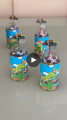 the video is showing how to make cup top toys