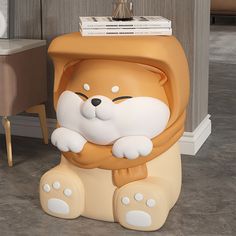 an animal shaped toilet seat in the shape of a bear with paws on it's chest