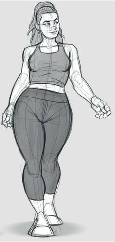 a drawing of a woman in tight pants