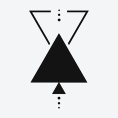 a black and white image of an upside down triangle with dots on the bottom side