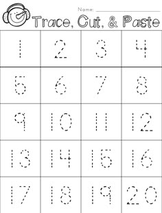 the number 1 to 20 worksheet with numbers and letters on it for kids