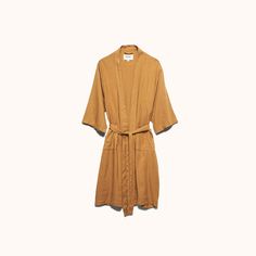 Our solid colored sleepwear collection is made from our heirloom linen blended with bamboo derived rayon for extra drape and softness. The Nola Robe is a mid length robe with loose ¾ length sleeves, a self tie, pockets, and an oversized fit. It’s the perfect lightweight piece to throw on over your pajamas, after a shower, or anytime you want to lounge. Mid Length, Linen Blend, Length Sleeve, Pajamas, Lounge Wear, Fabric, Color