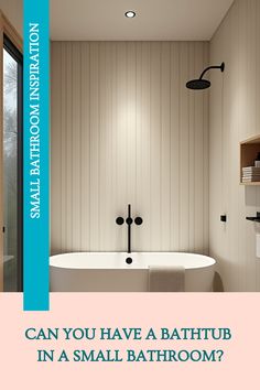 Small Scandinavian bathroom with bathtub-shower combo Bathtub Shower Combo