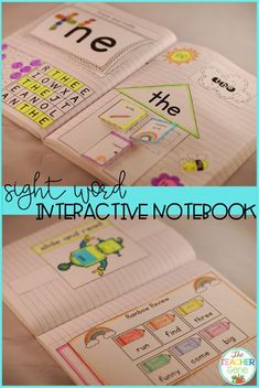 the sight word interactive notebook is open and ready for students to practice their sight words