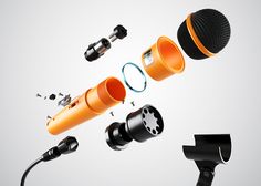 an assortment of microphones are shown in this image