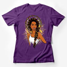 Women's Graphic Tee with Vibrant Tribal Woman Illustration, Stylish Casual Wear, Unique Boho T-Shirt Design Female T-Shirt Custom graphic T-Shirt.Customize your color Woman Illustration, Fan Shirts, Rock Shirts, Casual Summer Shirts, Friends Shirt, Art Shirts, Pride Shirts, Male T Shirt, Graphic Tees Women