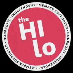 a red circle with the words the hlo in white letters on it and an image of