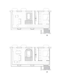 two floor plans for a small apartment