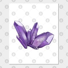 some purple crystals on a white background