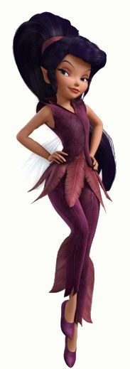 an animated image of a woman in a purple dress with feathers on her head and legs