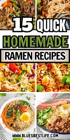 A collection of ramen noodle recipes from soups to bowls. Ramen Noodle Seasoning Recipe, Easy Ramen Soup, Homemade Ramen Recipes, Easy Ramen Recipes, Ramen Quick, Easy Homemade Ramen