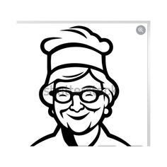 an old woman with glasses and a chef's hat