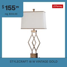 a table lamp with a price tag for $ 15 95 reg $ 34 00 and up