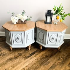 two side tables sitting on top of each other