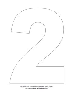 the number two is shown in black and white, with an outline for it to be cut