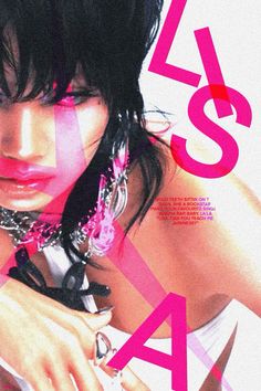 a woman with black hair and pink lipstick on the cover of magazine la's asia