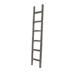 an old wooden ladder on a white background