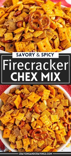 Savory and Spicy Firecracker Chex Mix Spicy Trail Mix Recipes Healthy, Instant Pot Chex Mix Recipes, Easy Holiday Chex Mix Recipes, Party Munchies Snacks, Seasoned Trail Mix Recipes, Baked Trail Mix Recipes, Salty Mix Snack, Chex Mix Oven Recipe