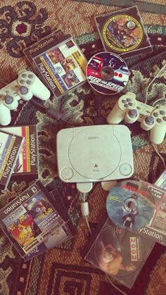 Playstation Video Games with Playstation Childhood Vintage Aesthetic, Retro Playstation Aesthetic, 90s Games Nostalgia, 90s Things Nostalgia, 80s Stuff Nostalgia, Brown Gaming Aesthetic, 90/00 Aesthetic, Playstation 1 Games, Nostalgia Video Games