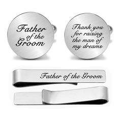 father of the groom cufflinks and tie bar set