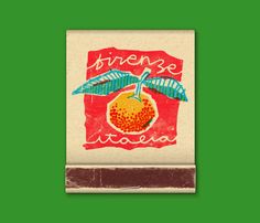 an orange on a green background with the words rinsee tea written below it