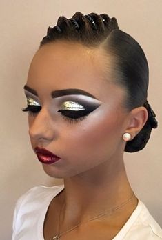 Dancing Makeup, Dancesport Makeup, Latin Ballroom Hairstyles, Dance Competition Makeup, Latin Makeup, Dancesport Hair, Dance Competition Hair, Ballroom Dance Hair, Competition Makeup