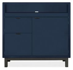 an image of a blue cabinet with drawers