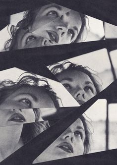 a series of photos showing the faces of two women