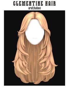 a wig with long blonde hair is shown in front of a black background and has the words clementine hair attached to it