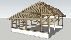 an image of a wooden structure that is being built